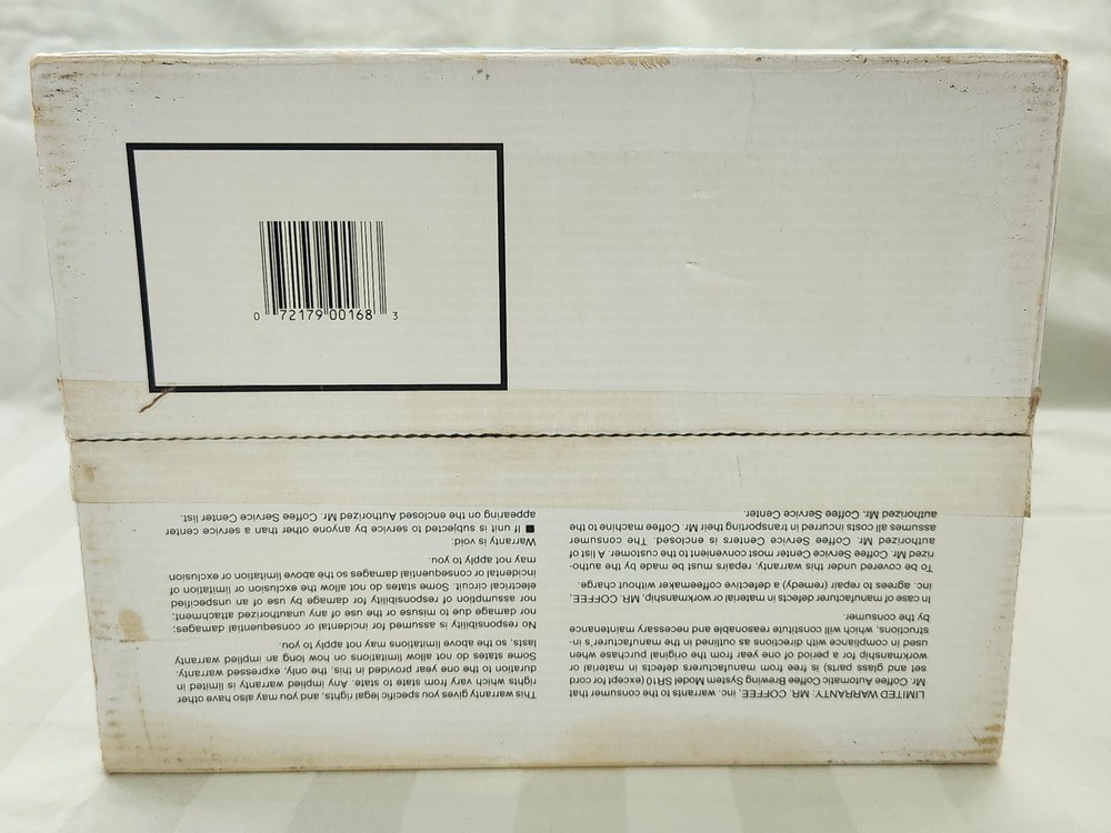 MR. COFFEE SR. 10-Cup Compact Automatic Brewing System SR-10 Box & Manual TESTED