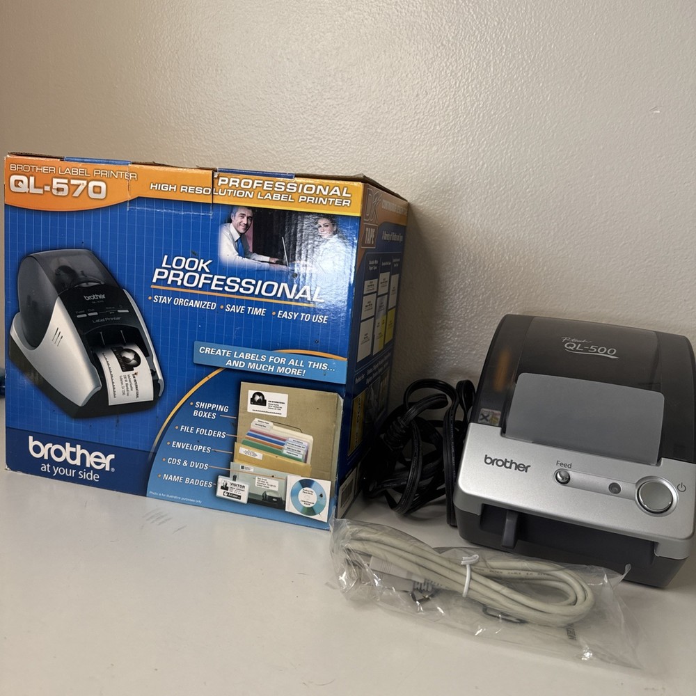 Brother QL-570 Professional Label Printer High Resolution Incomplete Open Box