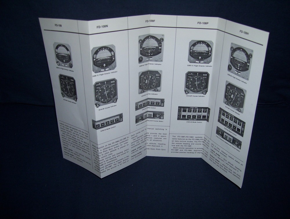 Vintage Collins Flight Control Systems Guide Fold Out Brochure 1969