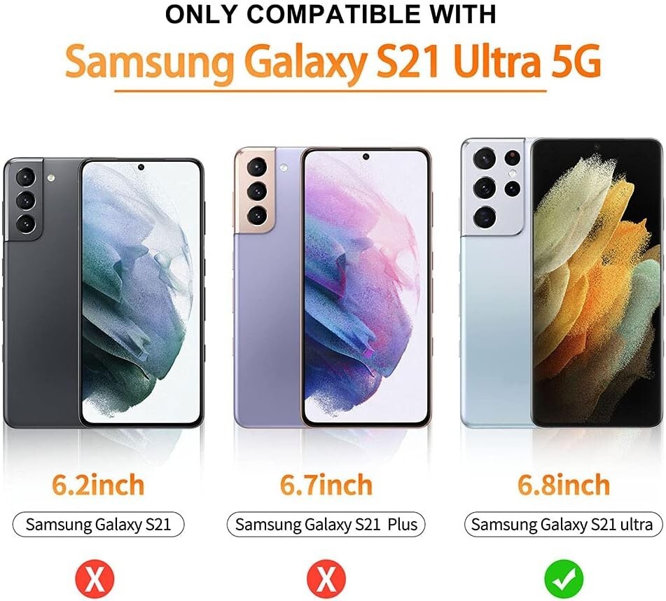 Samsung Galaxy S21 Ultra Screen Protector Tempered Glass HD Clear Full Coverage
