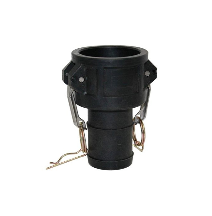 2" Type C Poly Camlock Female Coupler x Hose Barb Polypropylene C200PP 3 Pack