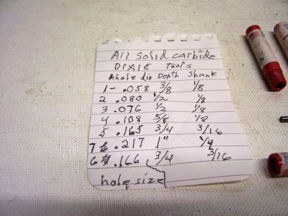 LOT OF 7 DIXIE SOLID CARBIDE BORE TOOLS IN CASES, UNUSED?