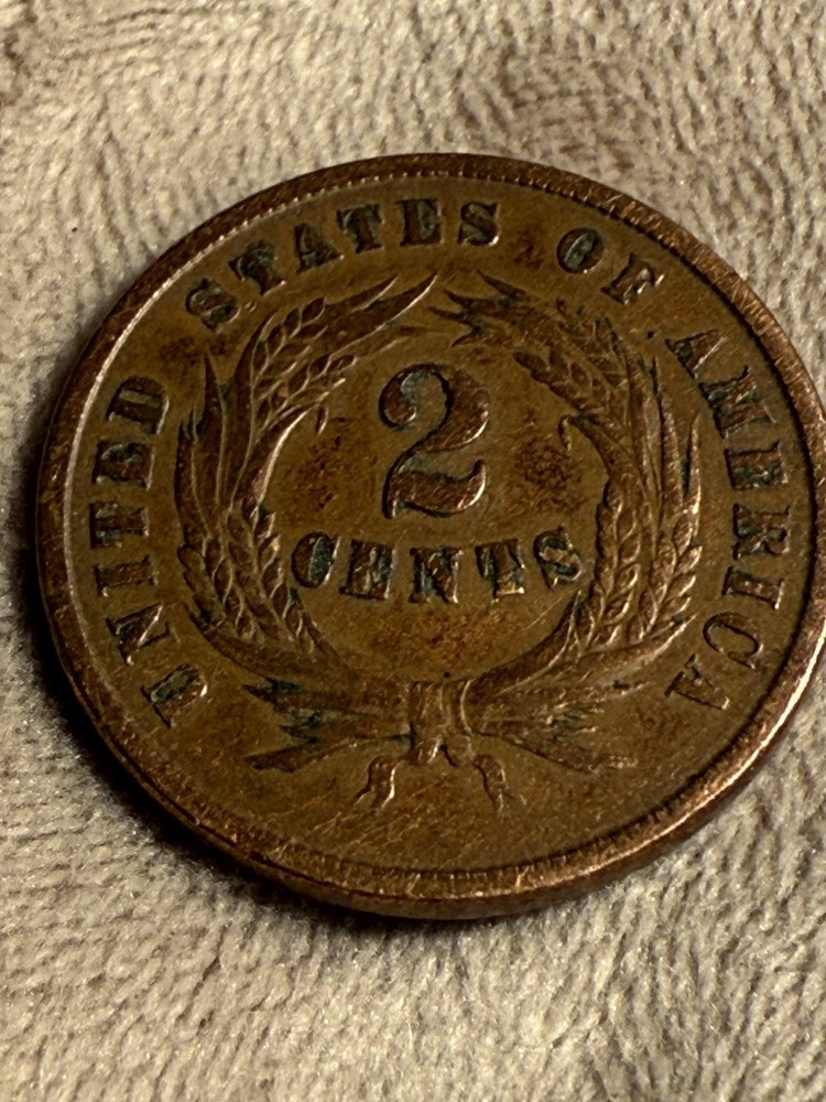1864 U.S. Two Cent Piece Large Motto Check pics For condition