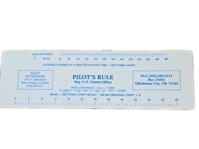 Pilot's Rule Speed Converson, Flight Plan, Morse Code, Kraft Pilot's Rule