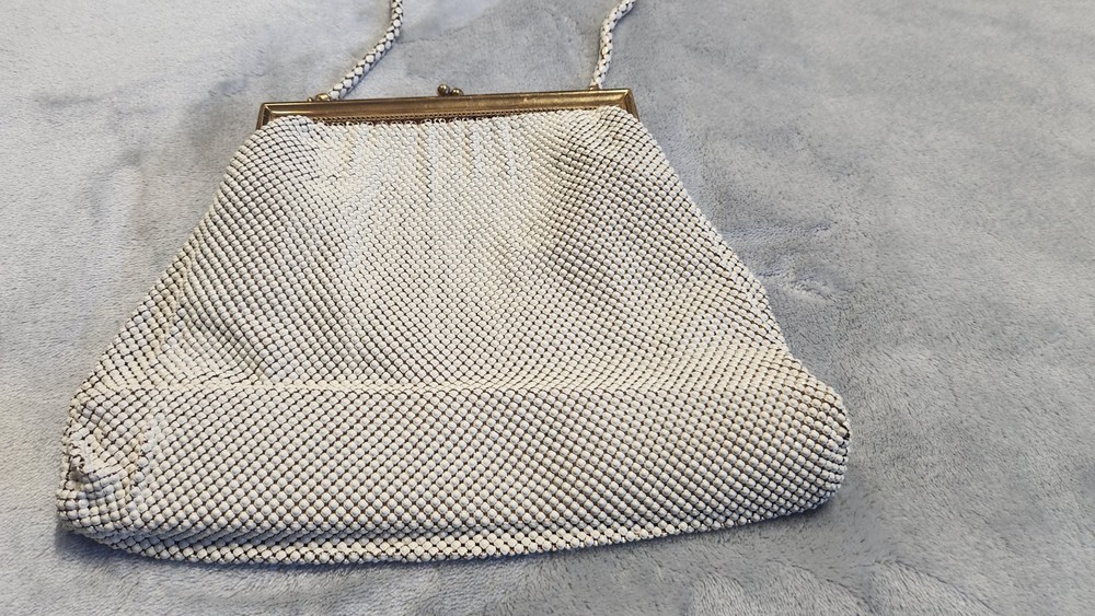 Whiting & Davis Cream Mesh Purse