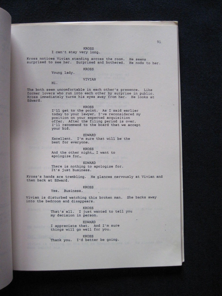 ORIGINAL SCRIPT - PRETTY WOMAN - ORIG. TITLED THREE THOUSAND Rare Darker Version