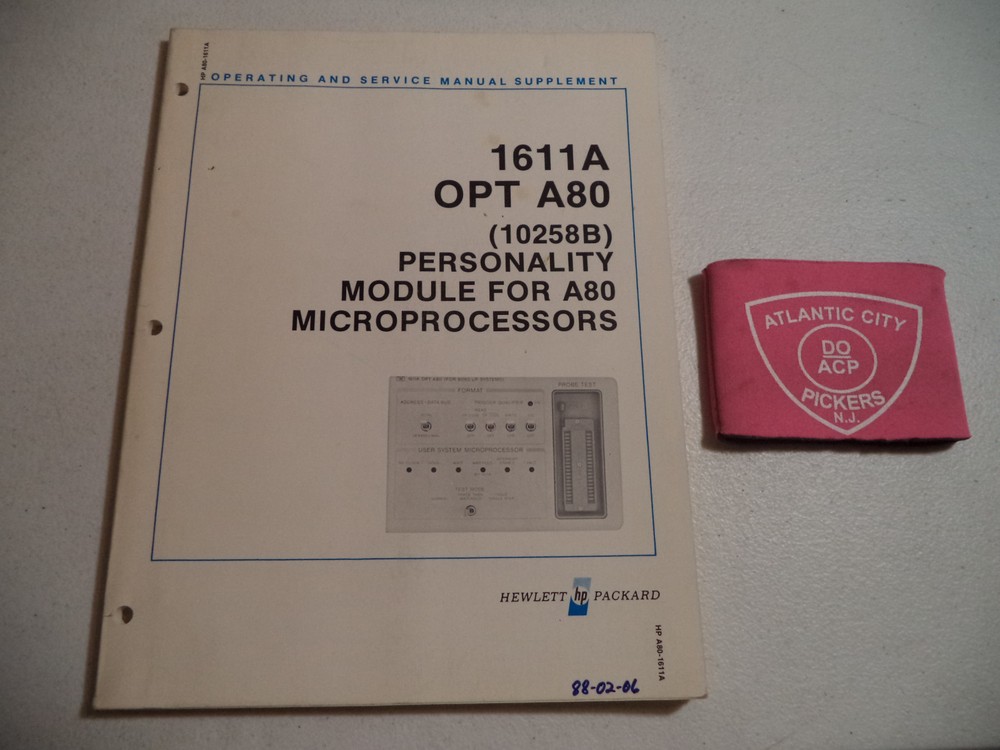 HP 1611A OPT A80 (10258B) FOR A80 MICROPROCESSOR OPERATING & SERVICE MAN SUPPLEM