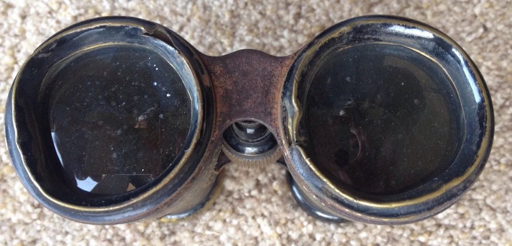 WWI Marchand Paris Field Binoculars/Brass & Leather.