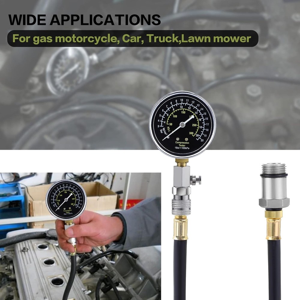 Compression Tester Compression Tester Petrol Compression Gauge, Engine Com...