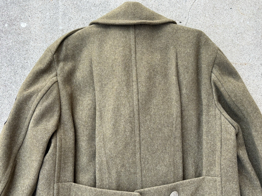 US WWII OD Enlisted Man's Wool Overcoat Size 38R with Sergeant First Class