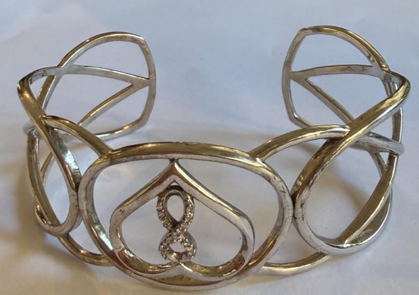 BANGLE DIAMOND AND STERLING SILVER CUFF ETERNITY