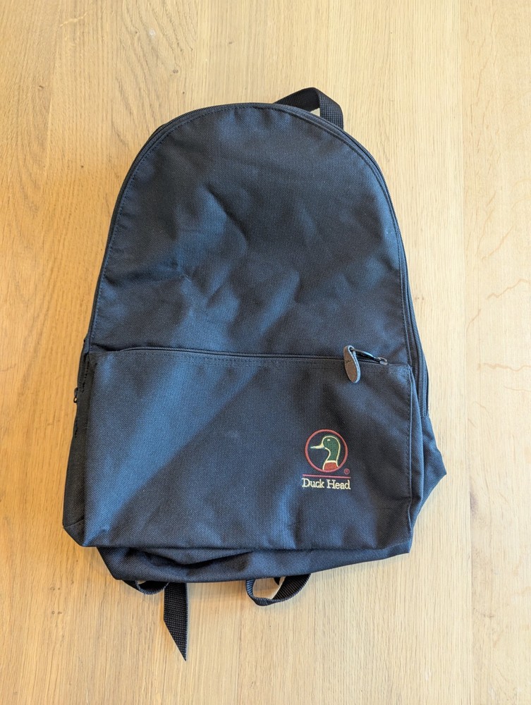 Vintage Duck Head Backpack Bookbag Black