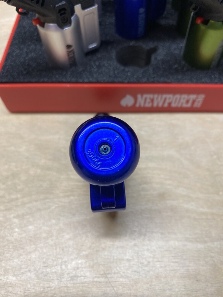 Newport Zero Side Single Jet Torch Cigar Lighter - Metallic Blue - New