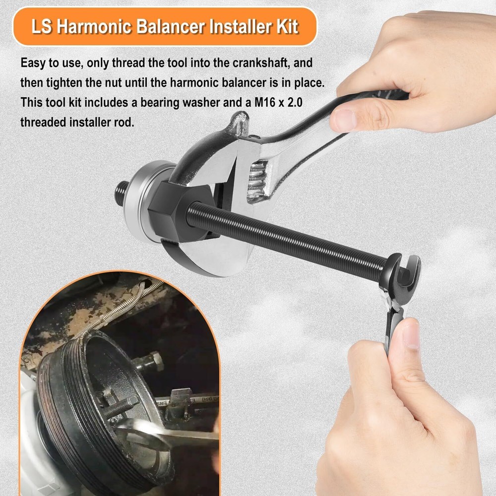 Harmonic Balancer Puller Installer Kit For GM Gen III/IV LS Gen V LT V8 Engine