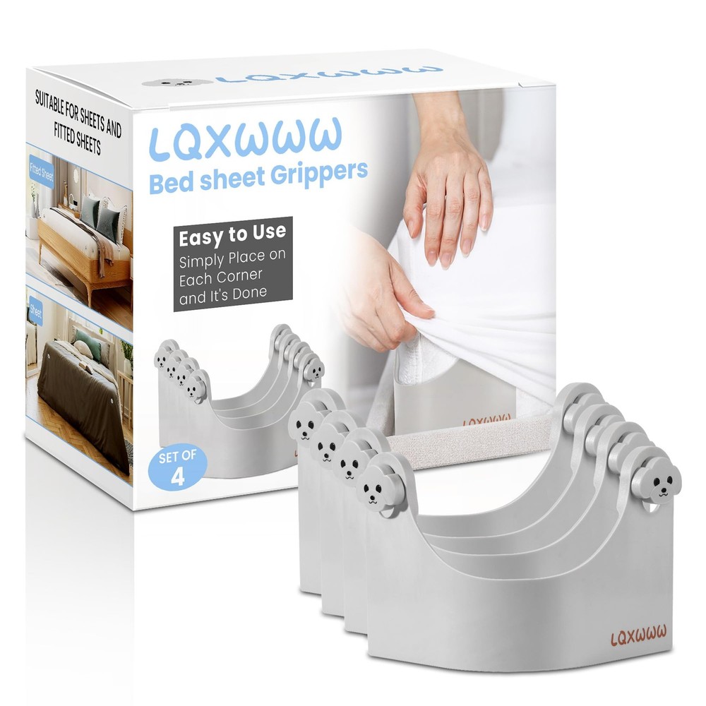 Bed Holders, 4-Pack Clip Grips ，Keep Sheets Tight on All Mattresses, No Elast...