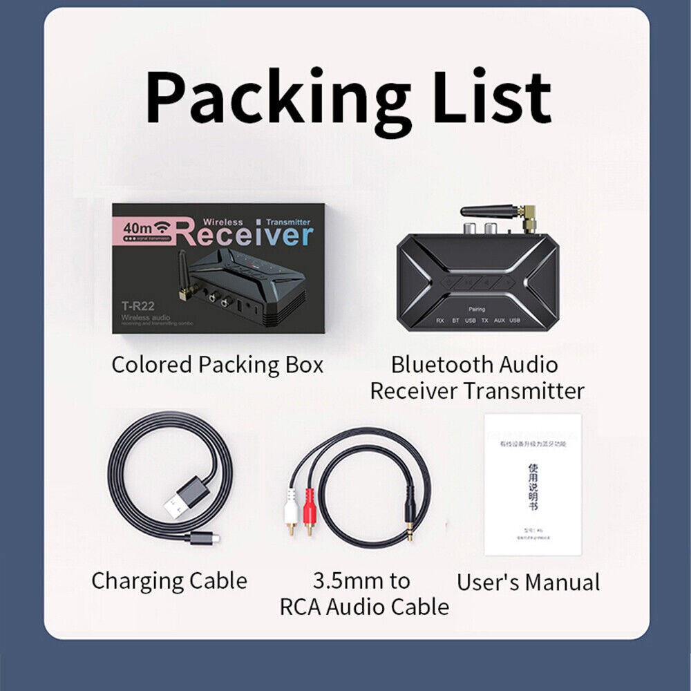 Long Range Bluetooth Transmitter Receiver For TV Home Car Stereo Audio Adapter