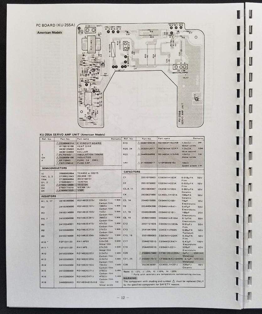 Denon DP-1200 Series Turntable Service Manual
