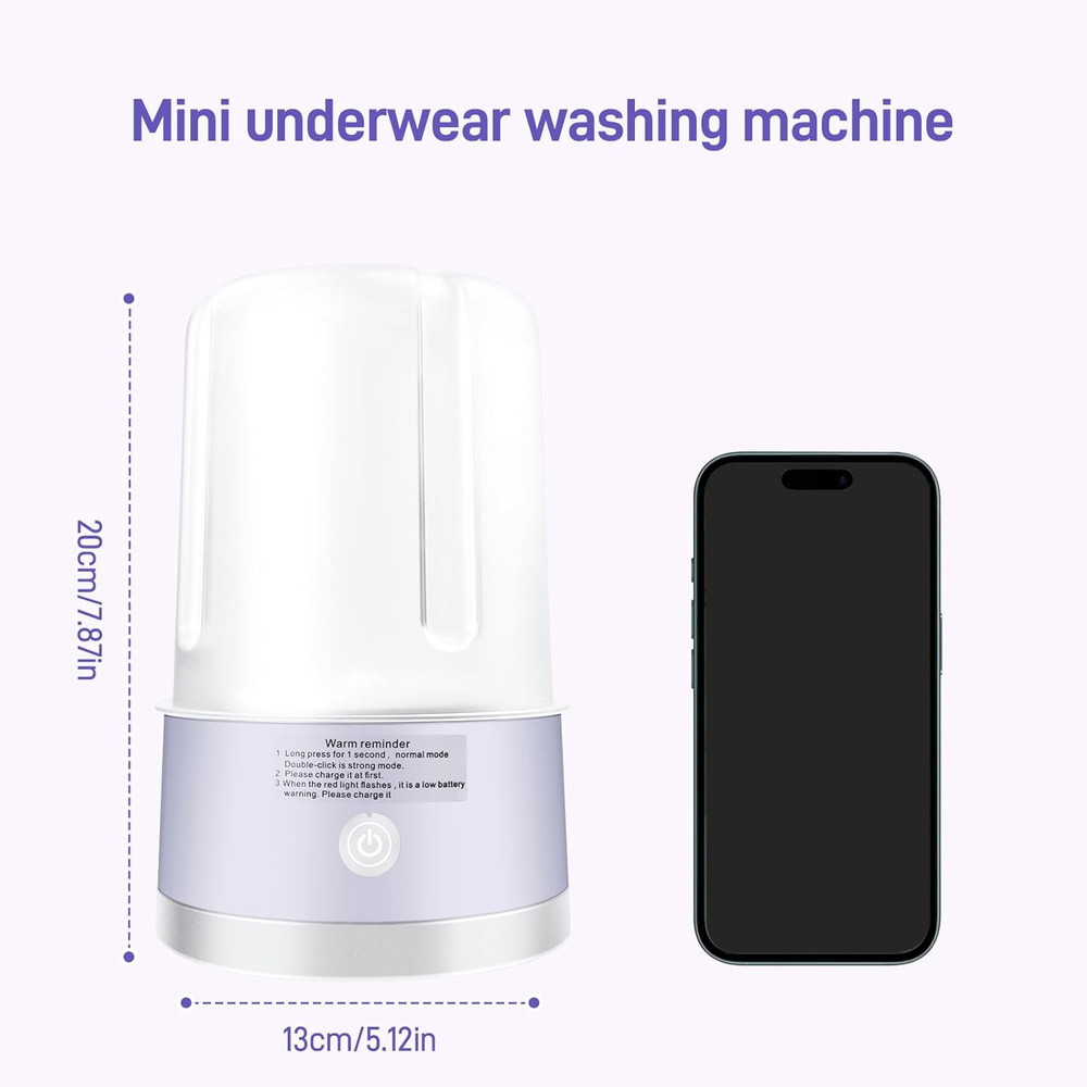 "Portable Mini Washing Machine Compact Washer Quiet Energy Efficient Purple"