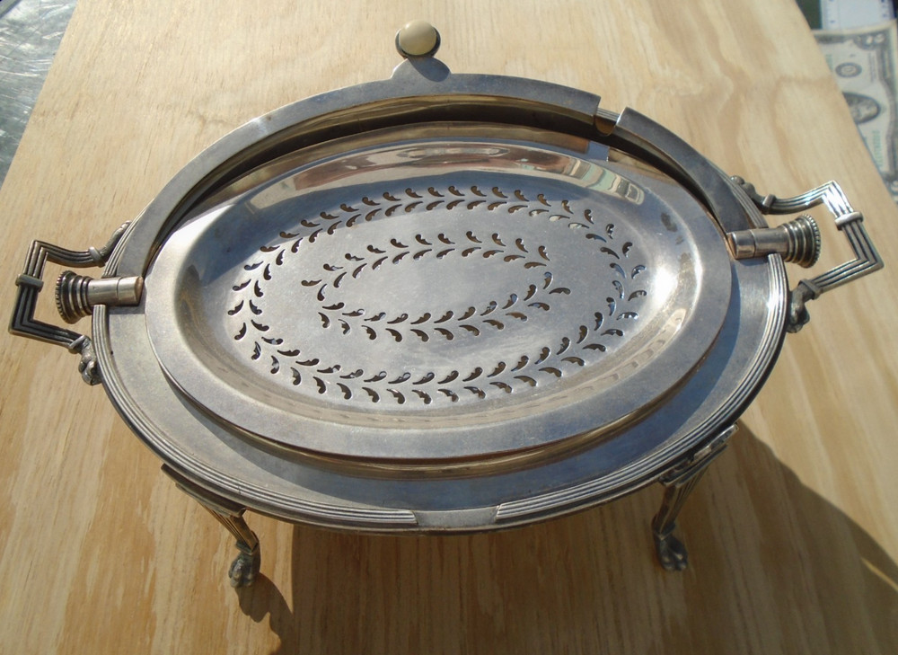 Breakfast Warmer Hallmarked Rolltop England Silverplate
