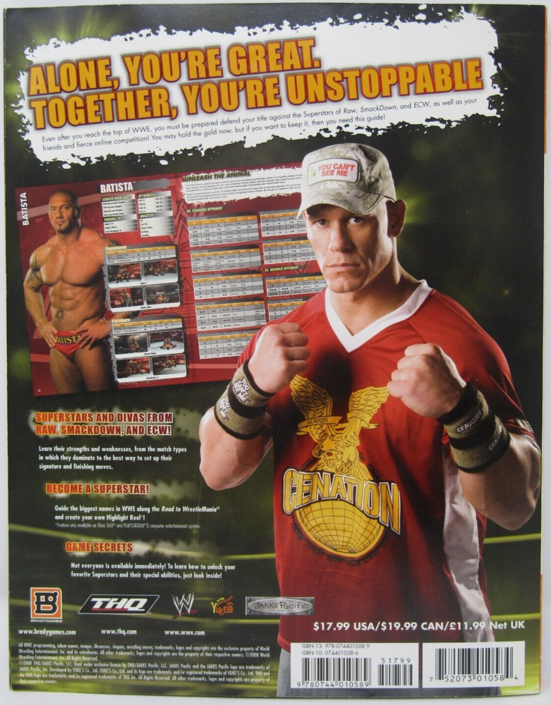 Brady Games Smack Down vs Raw 2009 Official Strategy Guide