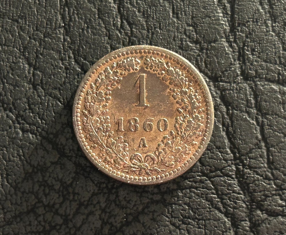 Austria 1860-A: Red-brown 1 Cent Slider