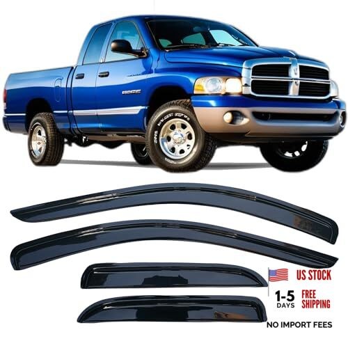 Window Visors Rain Guards for 2002-2008 for 2002-2008 Dodge Ram 1500 Crew Cab