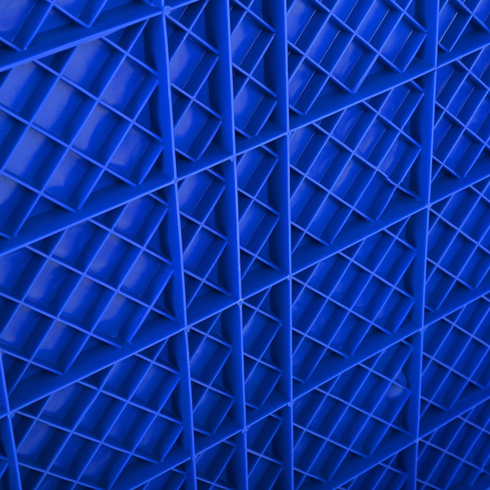 Collapsible Bulk Container Mesh Walls 600lb Capacity Stackable 4 High Blue