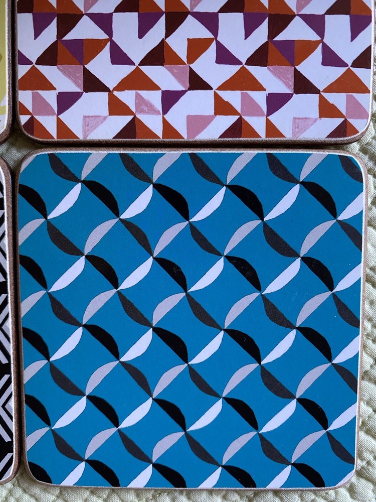 4pc Cork Back Coasters Set VGC
