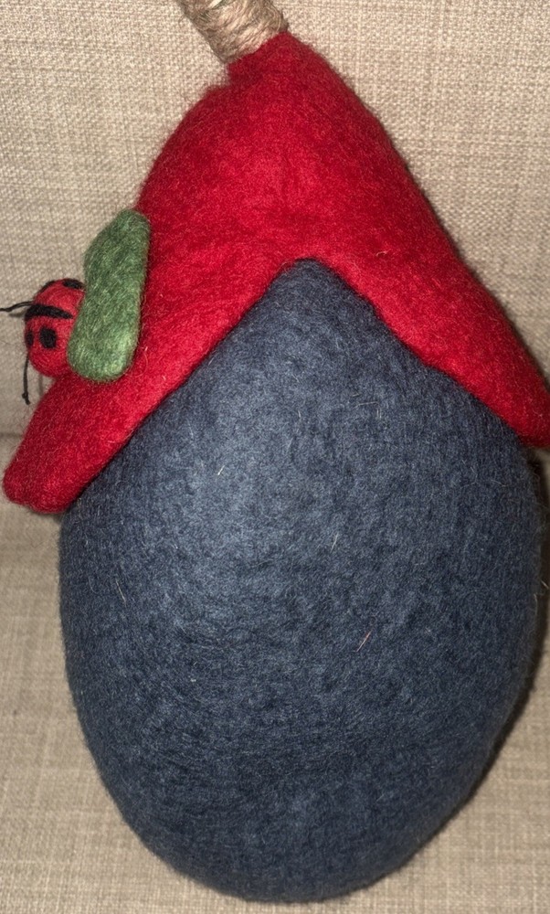 Lady Bug Wool Felt Birdhouse Inside or Outside