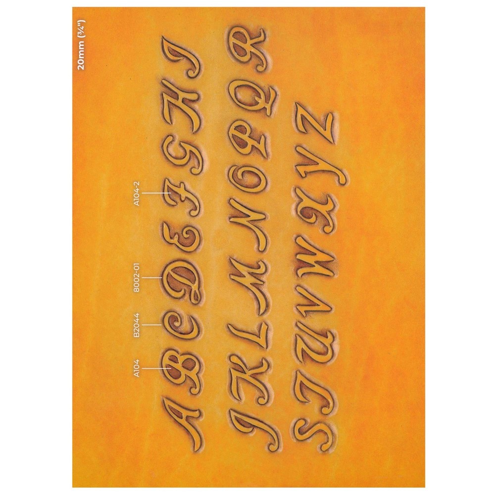 3/4" Cursive Alphabet Reusable Leather Tooling Pattern MakerAid® 78904-35
