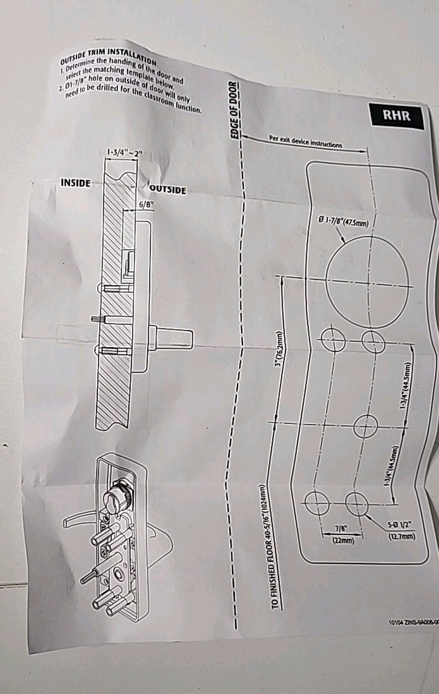 PAMEX E5000/LS-AL-SC PANIC EXIT DEVICE