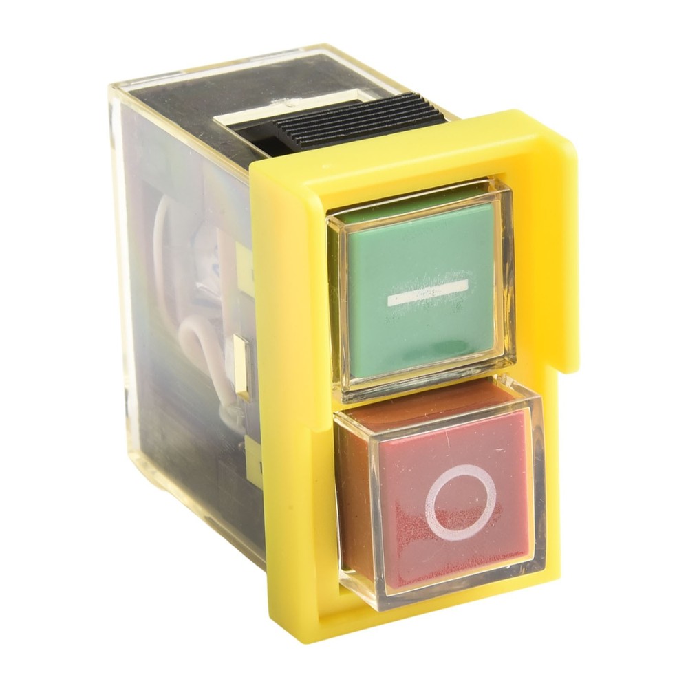 User friendly start button switch with power off and undervoltage protection