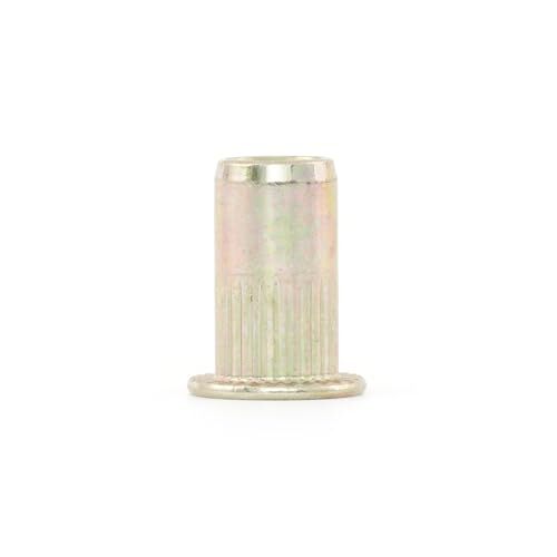 200PCS Rivet Nut M5 Carbon Steel Flat Head Rivnut Threaded Insert Nut