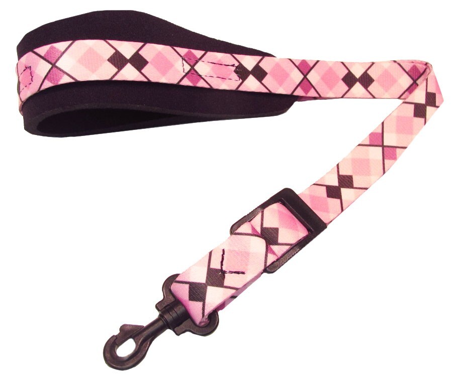 Neoprene Saxophone Strap Pink Plaid Pattern  Sax strap"NEW"