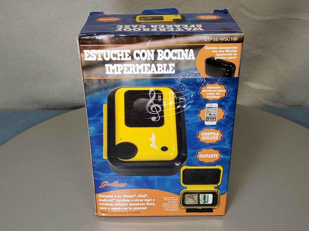 Good Times Water Proof Speaker Case GTPSE-WSC100 works w/IPhone & MP3 Android