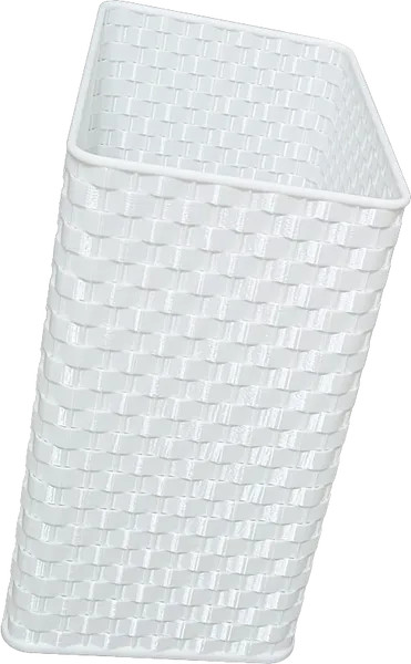 White Woven Wastebasket/Bathroom/Bedroom/Modern Home Decor/Wicker/Rectangle Bin