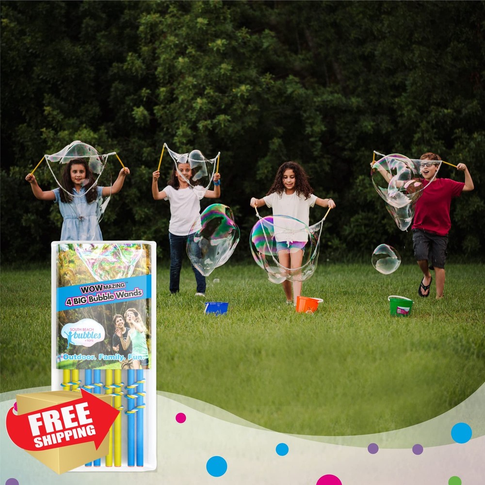 4 Giant Bubble Wands, Large Bubble Makers, Party Activity