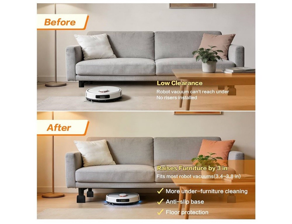 Set Of 4 BTSD-home Adjustable Bed Risers