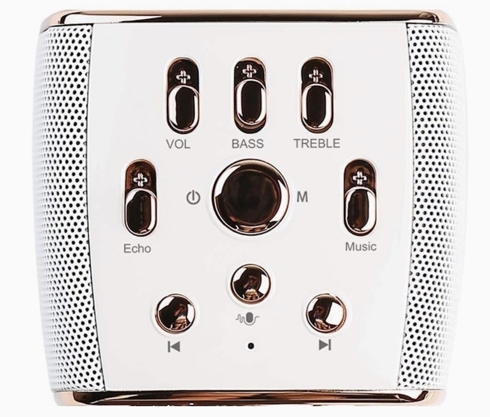 Rechargeable Wireless Bluetooth Karaoke Microphone Rosegold