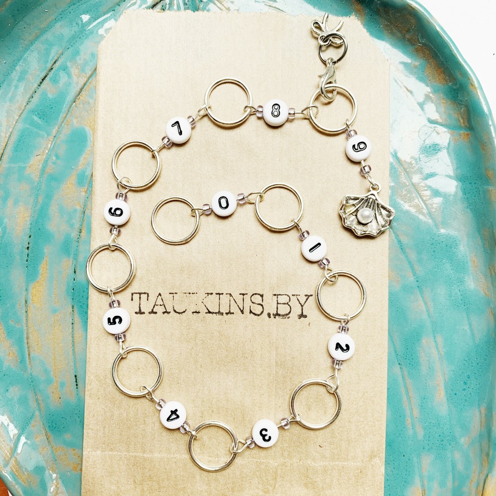 Shell chain row counter for knitting