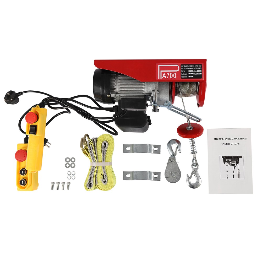 2200LBS Electric Hoist Winch Engine Crane with Wireless 110V