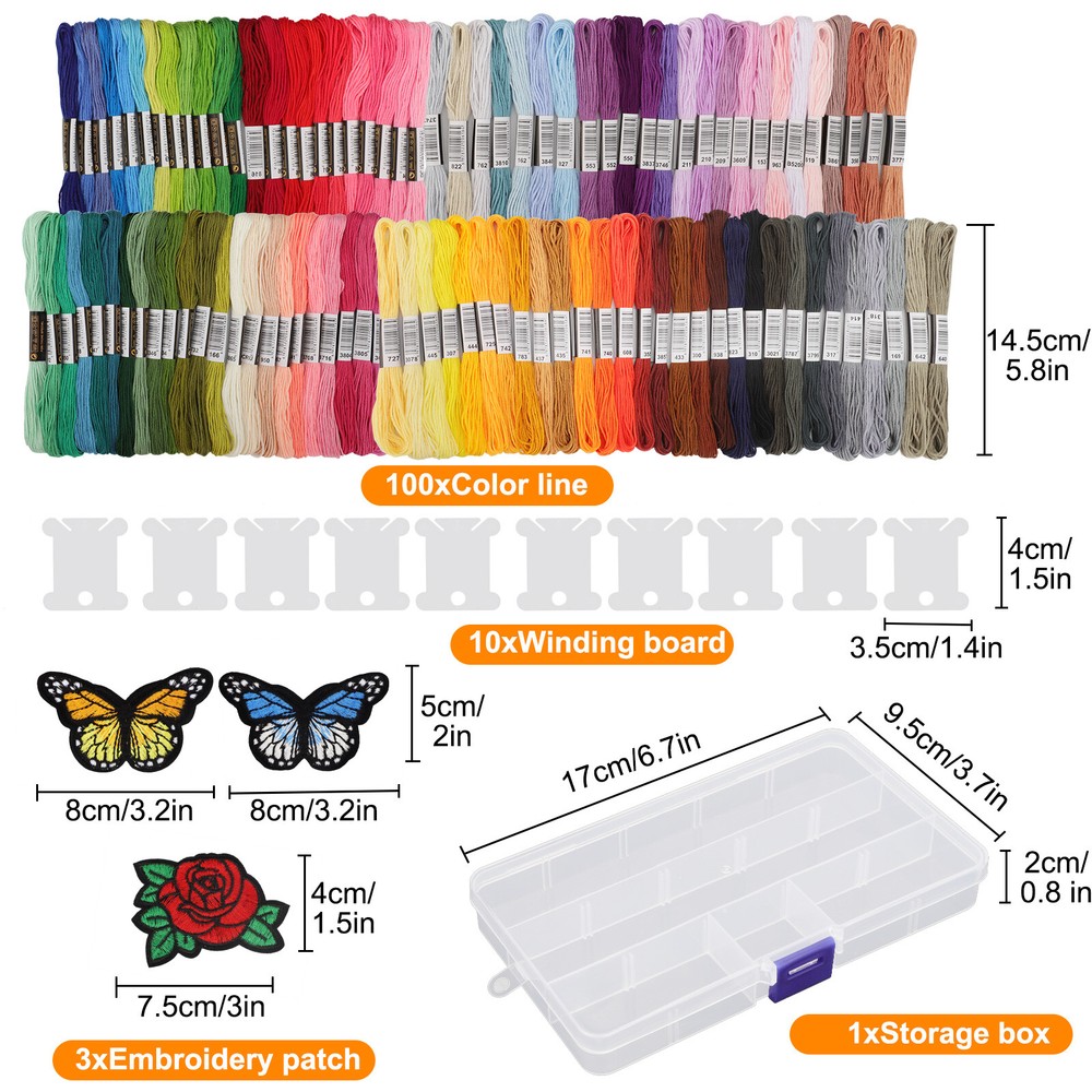 DIY Punch Needle Magic Embroidery Pen Set Stitching Thread Tool 100 Color Thread