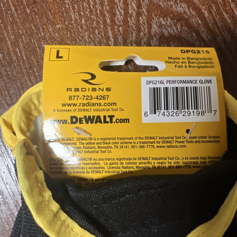 NEW Performance Hybrid Work Gloves, Leather, Men's L DPG216L
