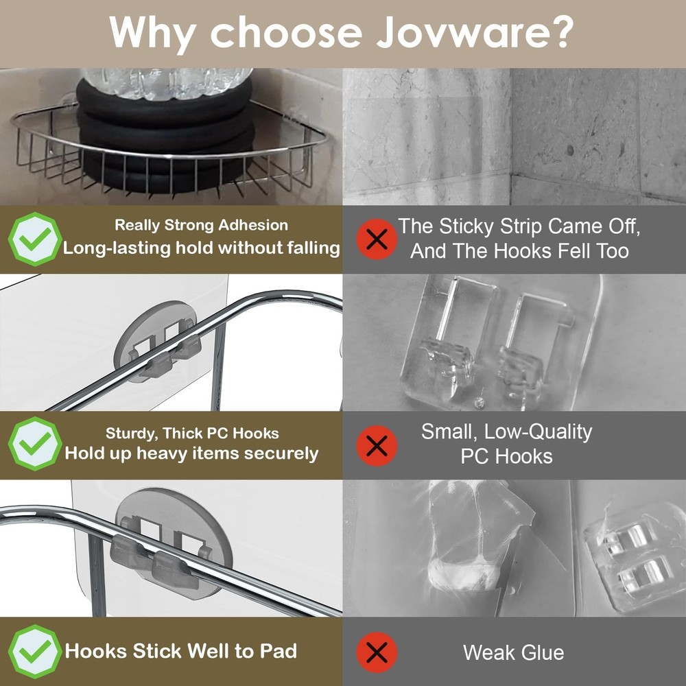 Shower Caddy Adhesive Replacement Stickers, Shower Organizer Adhesive Replace...