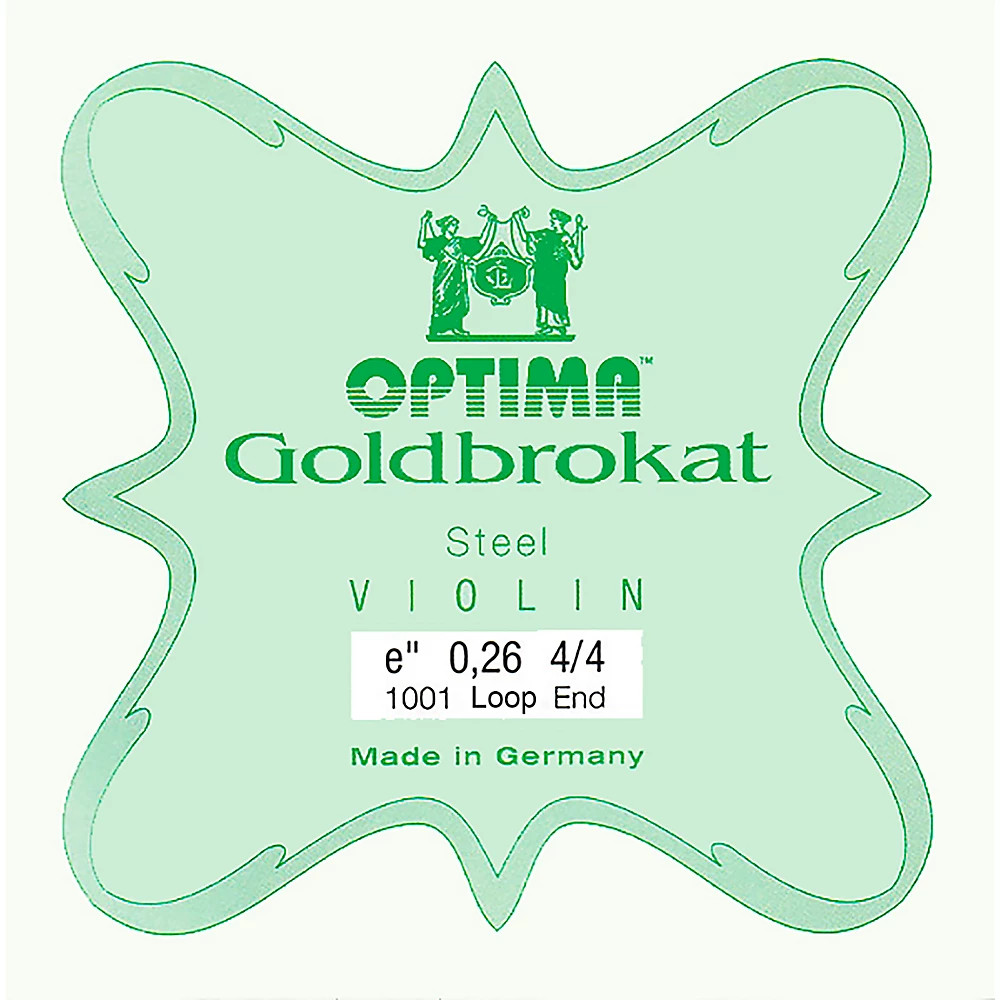 Optima Goldbrokat Steel Violin E String 4/4 Size, Light Steel, 26 guage loop end