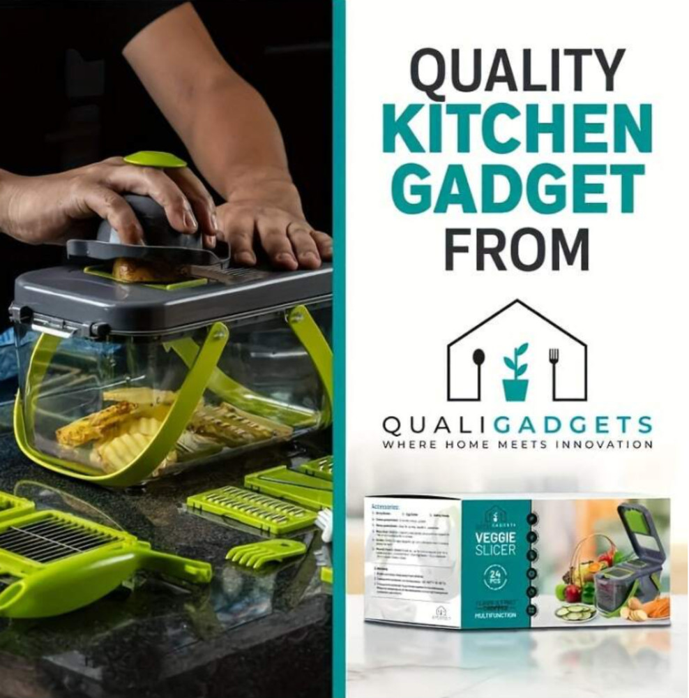 16 in 1 Vegetable Chopper & Spiralizer with Food Container Home & Kitchen Tools