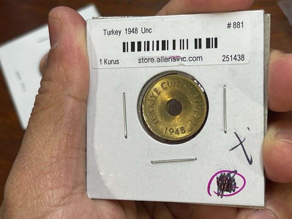 1948 Turkey One Kurus Coin Excellent Condition