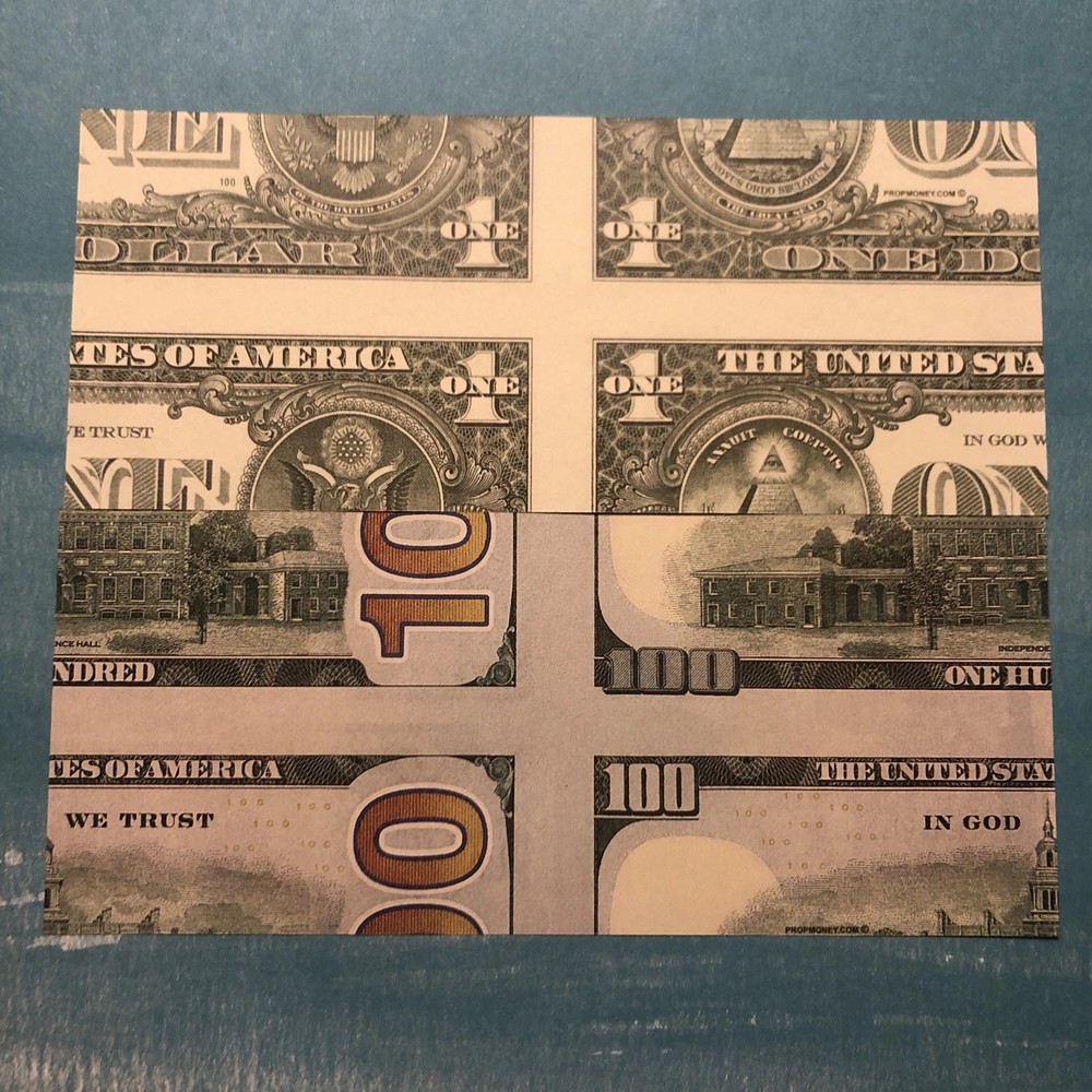 MISMADE $1 & $100 BILL MAGIC TRICK  - New - 6 total bills