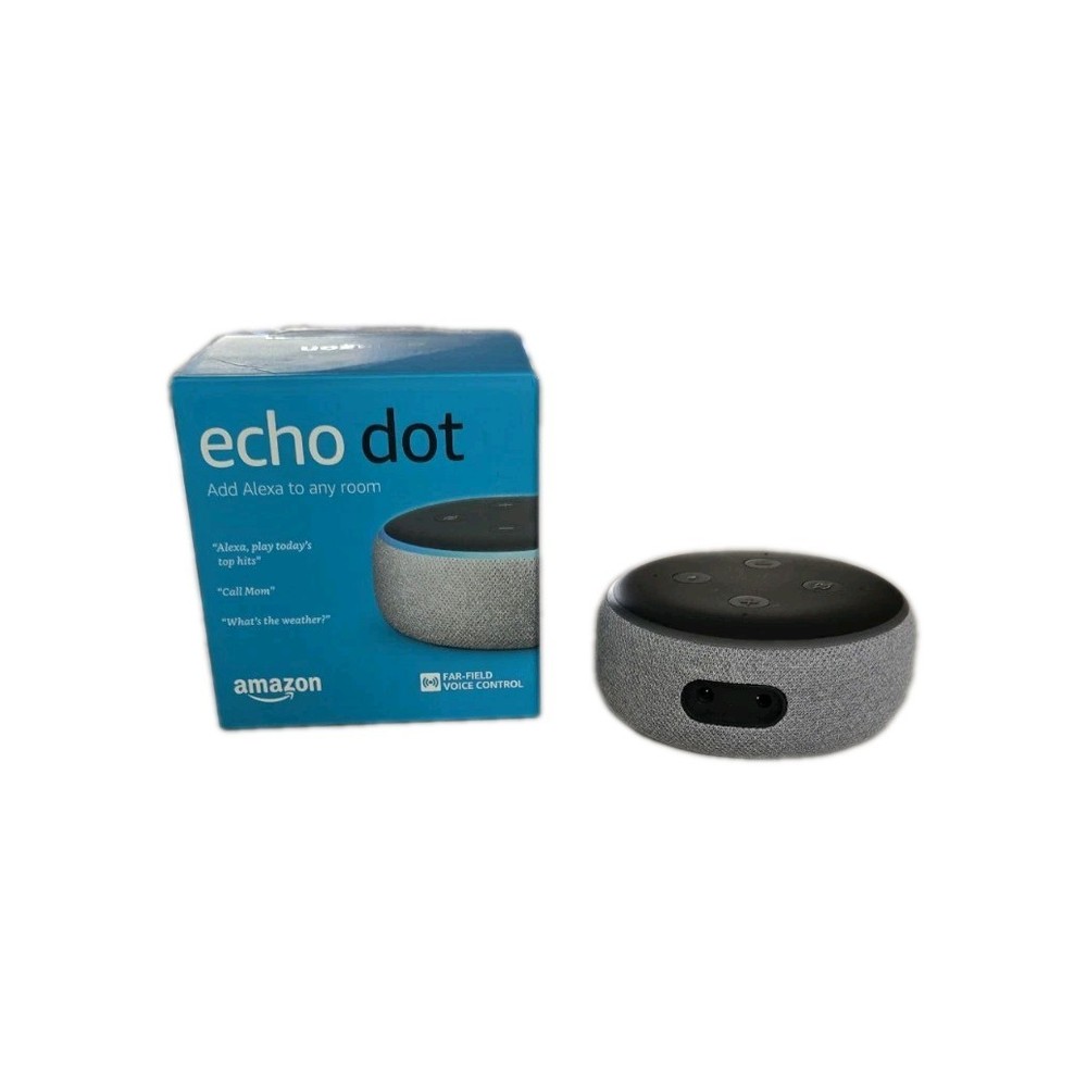 Amazon Echo Dot 3rd Gen Smart Speaker - Heather Gray NO POWER CORD! NOT TESTED!