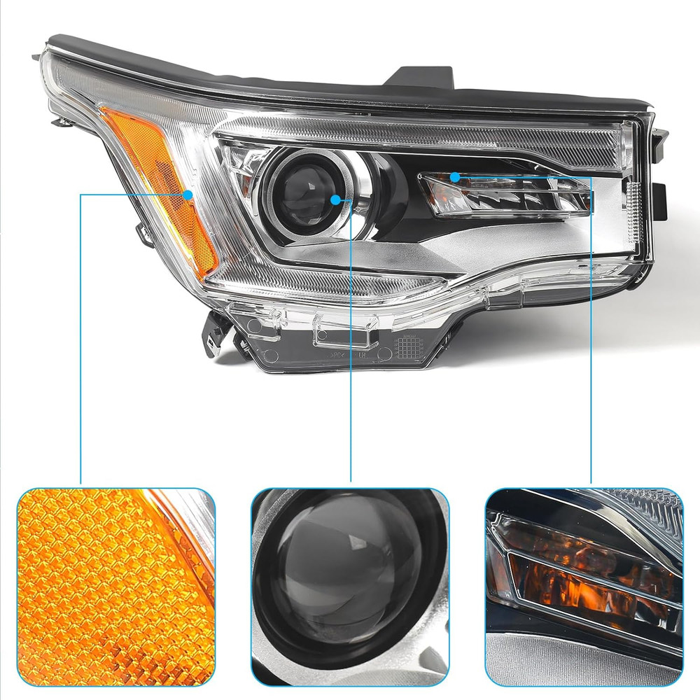 Headlights Assembly for GMC Acadia 2017 2018 2019 with DRL Halogen Projector Hea